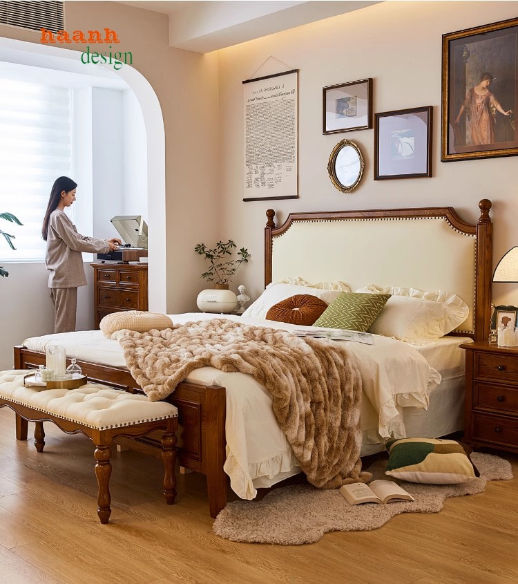 Mẫu giường ngủ tân cổ điển cao cấp cho biệt thự