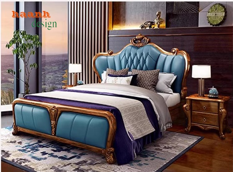 Giường ngủ gỗ tân cổ điển châu âu