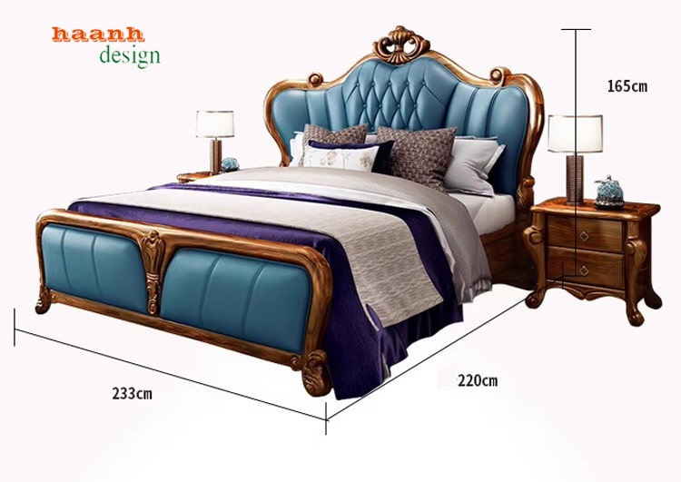 Giường ngủ gỗ tân cổ điển châu âu
