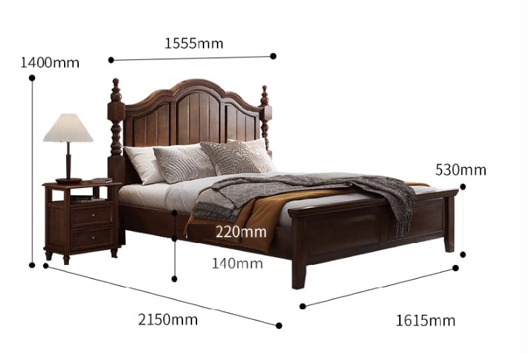 Giường gỗ tự nhiên tân cổ điển