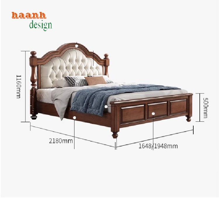 giường gỗ tân cổ điển