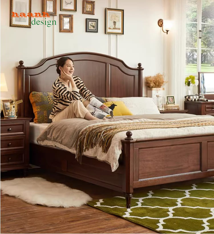 kết cấu giường tân cổ điển kiểu mỹ phụ kiện hafele nhập khẩu đức