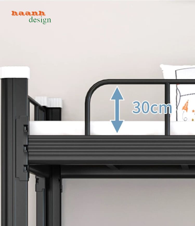 Chi tiết lan can tầng trên ghi 30 cm Chi tiết lan can giường tầng sắt 2 tầng cao 30 cm theo ảnh