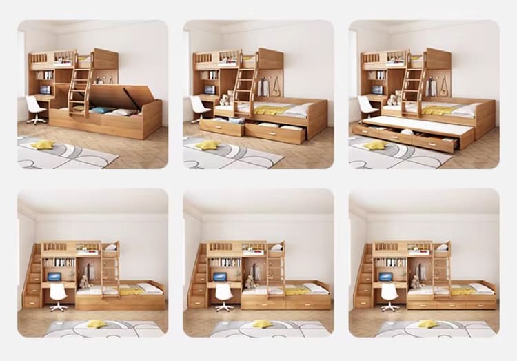 mẫu giường gỗ 2 tầng trẻ em đẹp hiện đại