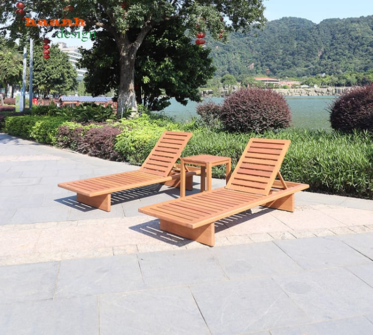 giường tắm nắng – giường tắm nắng gỗ teak