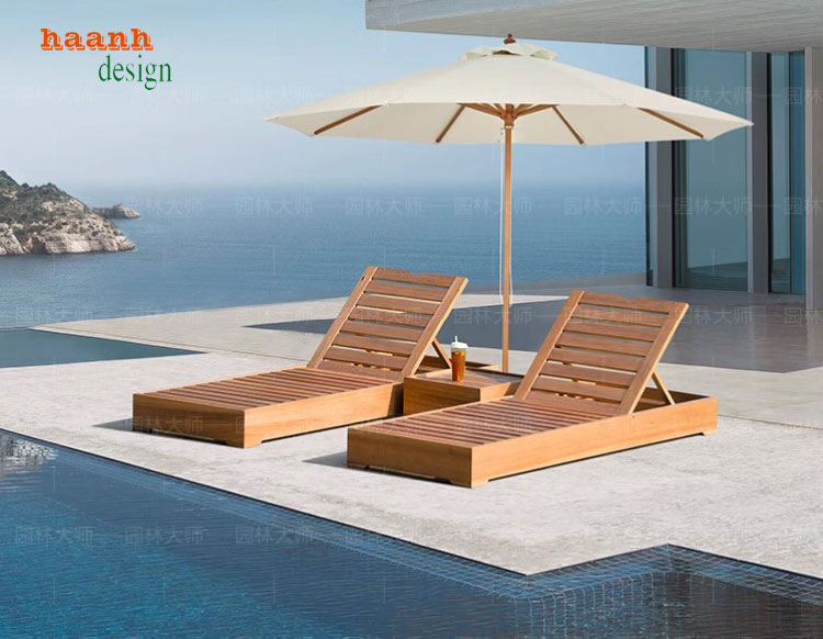 Thư giãn đỉnh cao với giường tắm nắng gỗ Teak nhập khẩu-GTT 014