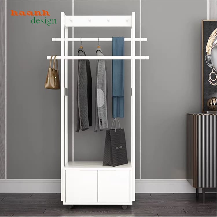 giá gỗ treo quần áo phong cách Bắc Âu