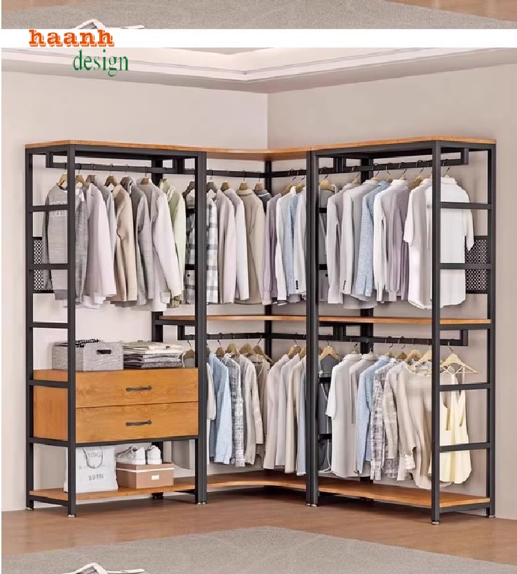 Thiết Kế Kệ Treo Quần Áo Bằng Sắt Đẹp – Bền – Đa Năng-KST 006