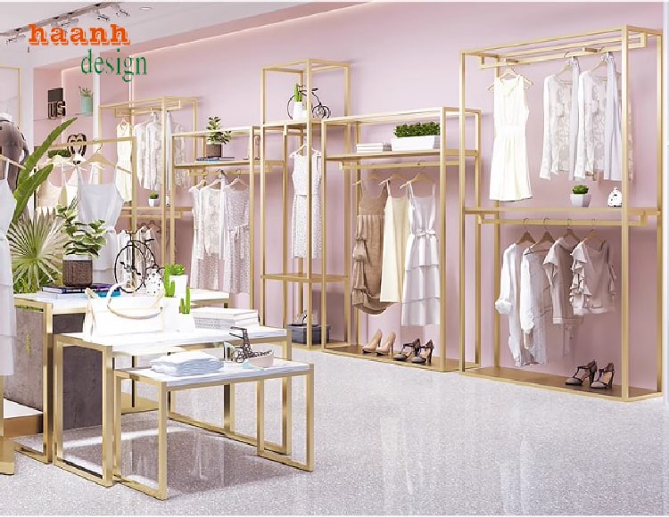 Kệ sắt treo quần áo thời trang cao cấp – Thiết kế theo yêu cầu-KST 005