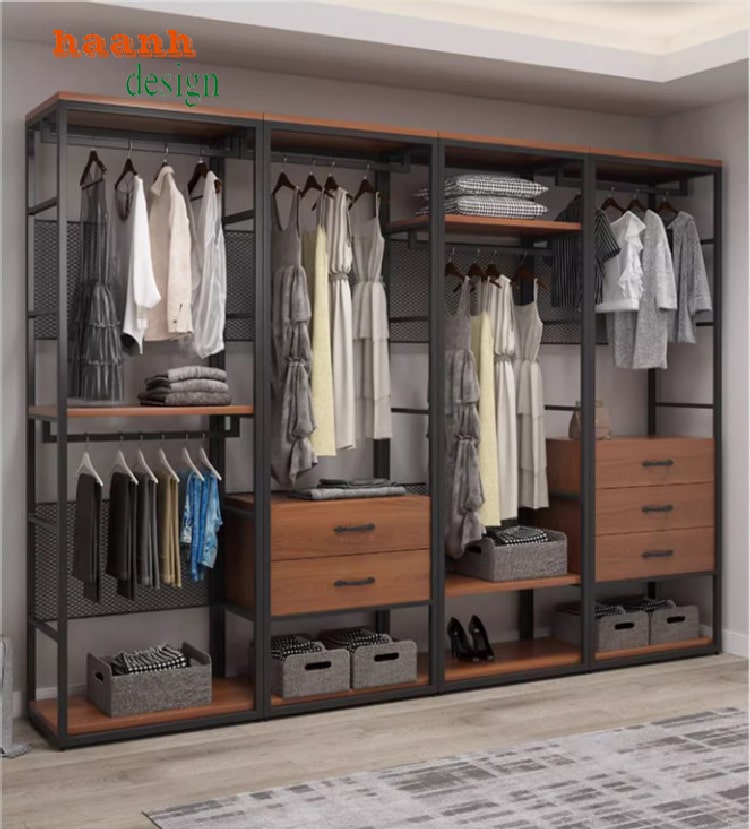 Kệ sắt treo quần áo Giải pháp lưu trữ cho không gian của bạn-KST 001