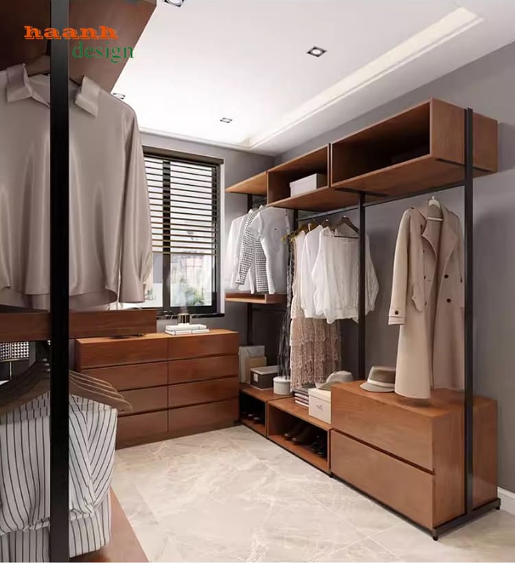 chi tiết khung sắt hộp của kệ treo quần áo bằng sắt