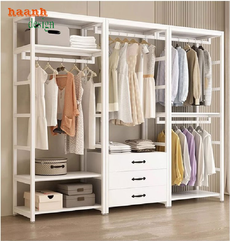 Khám phá những mẫu kệ khung sắt treo quần áo đẹp mắt-KST 002