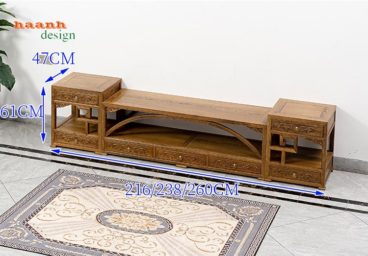 Kệ ti vi giả cổ gỗ tự nhiên