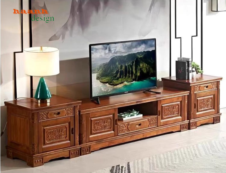 ke ti vi go huong đá cao cấp cổ điển