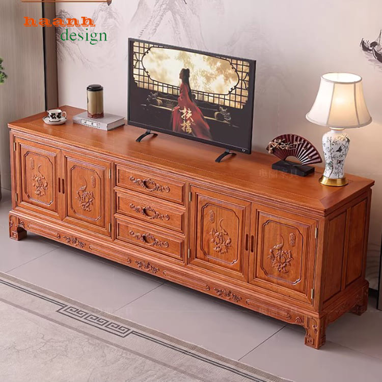 kệ tivi gỗ tự nhiên gỗ hương nam phi