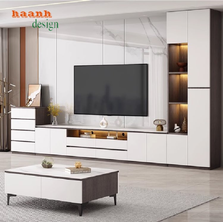Tủ kệ ti vi phòng khách hiện đại, dễ dàng lắp đặt theo không gian