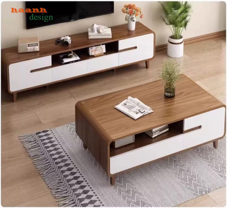 Kệ Tivi Gỗ Veneer Óc Chó Cao Cấp Cho Gia Đình-KCH 010