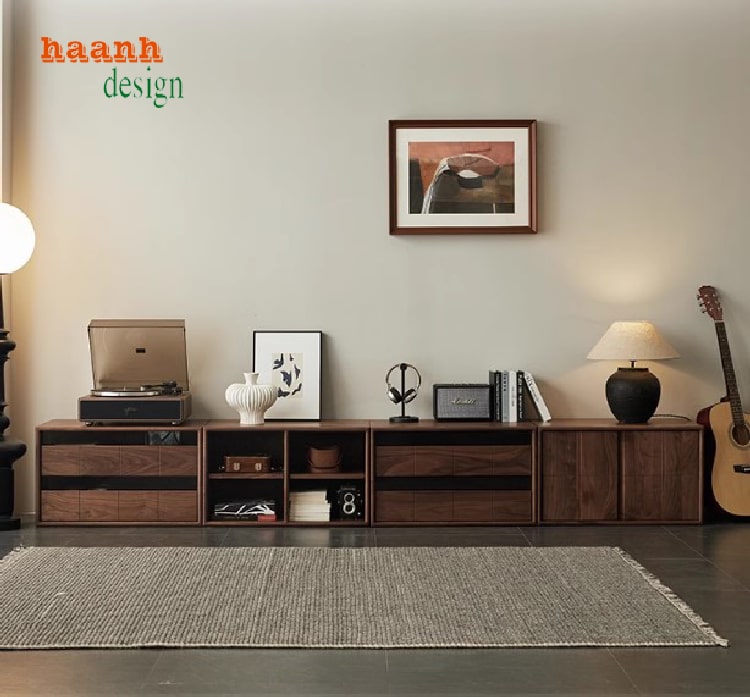 kệ ti vi gỗ óc chó hiện đại