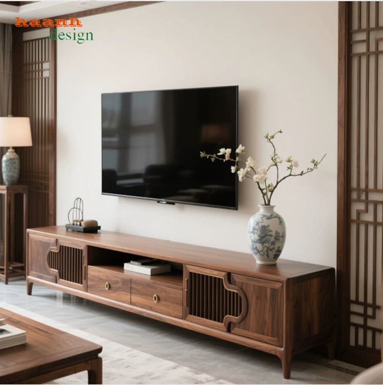 Kệ tivi cao cấp từ gỗ óc chó Bắc Mỹ nhập khẩu-KTH 014