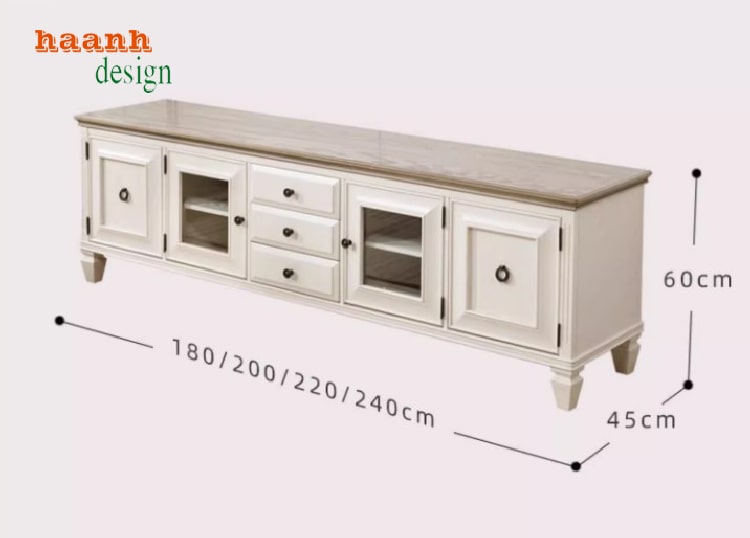 kệ tivi tân cổ điển gỗ tự nhiên