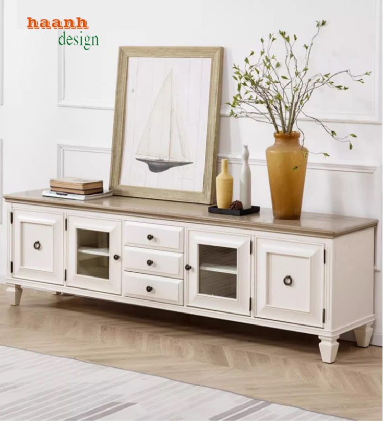 kệ tivi tân cổ điển gỗ tự nhiên