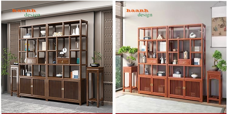 Kệ trang trí bày đồ gỗ giả cổ