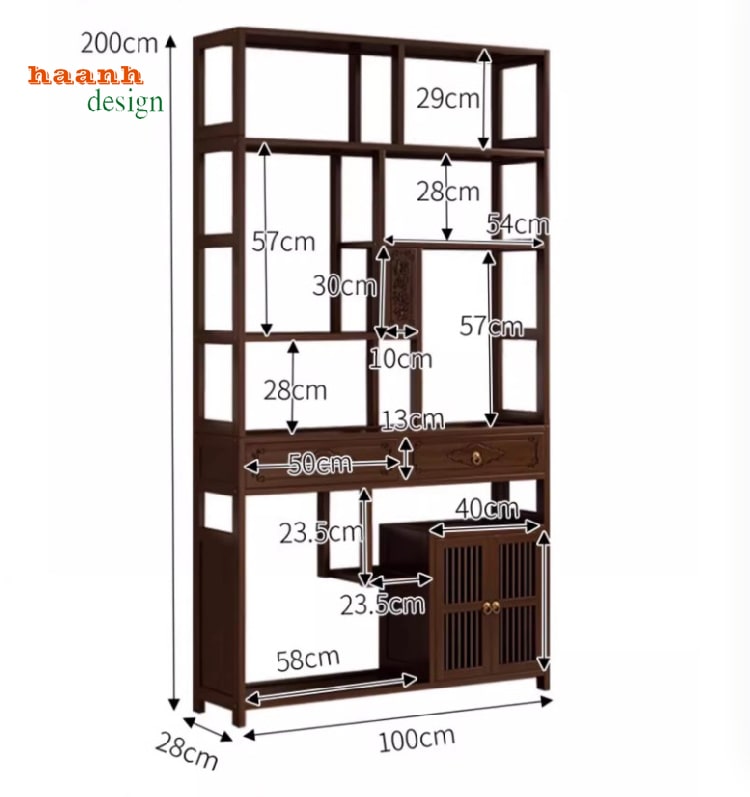 kệ trang trí gỗ sồi