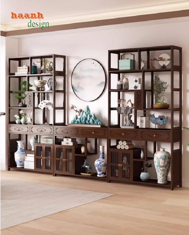 kệ trang trí gỗ sồi