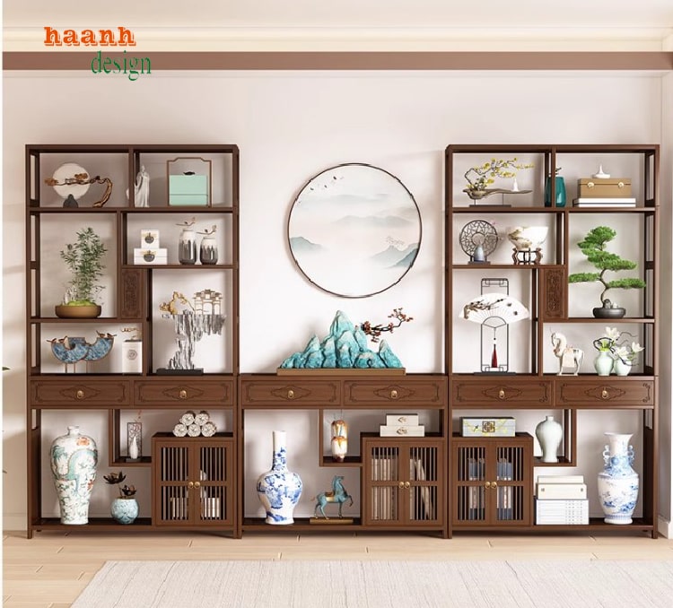 Giá trị sử dụng của kệ trang trí gỗ sồi trong gia đình-KTT 009