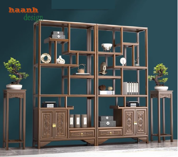 Kệ Trang Trí Gỗ Óc Chó – Nâng Tầm Đẳng Cấp Không Gian Sống-KTT 013