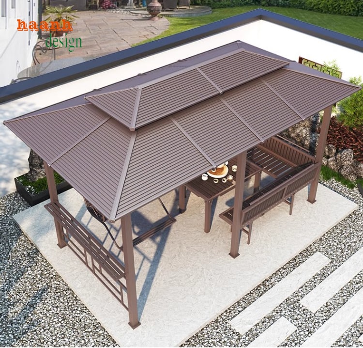 nhà chòi kẽm ngoài trời