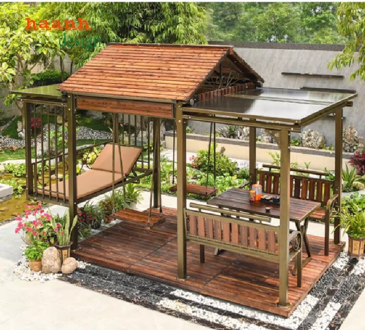 chòi nghỉ sân vườn bằng sắt