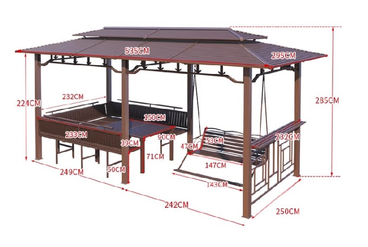 nhà chòi kẽm ngoài trời