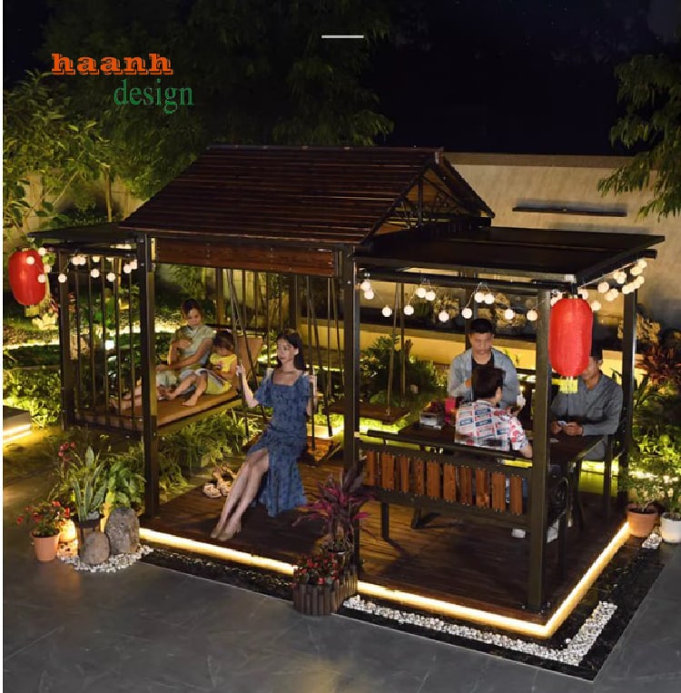 chòi nghỉ sân vườn bằng sắt