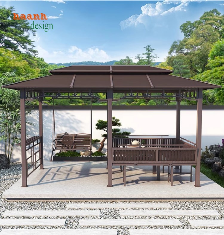 nhà chòi kẽm ngoài trời