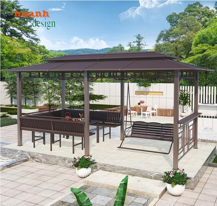 nhà chòi kẽm ngoài trời