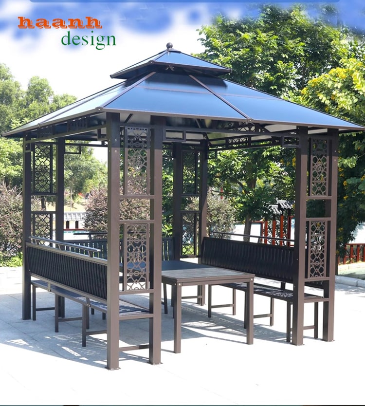 Nhà chòi ngoài trời chất liệu kẽm sơn tĩnh điện NCS 006