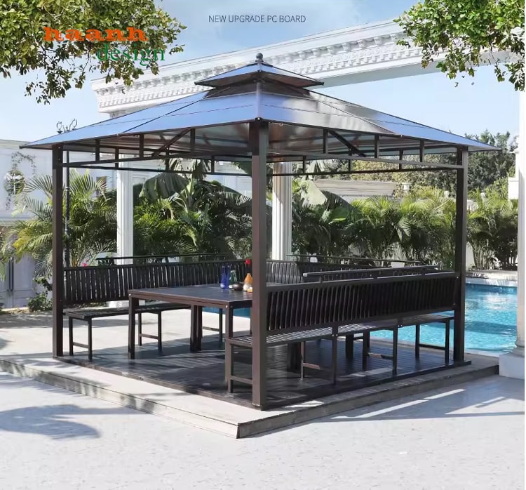 Nhà chòi sắt sơn tĩnh điện ngoài trời sân vườn NCS 004