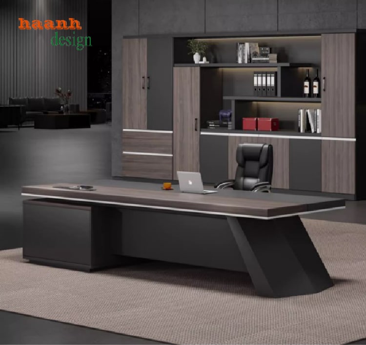 Bàn làm việc lãnh đạo hiện đại thiết kế từ gỗ công nghiệp chống ẩm Thái Lan