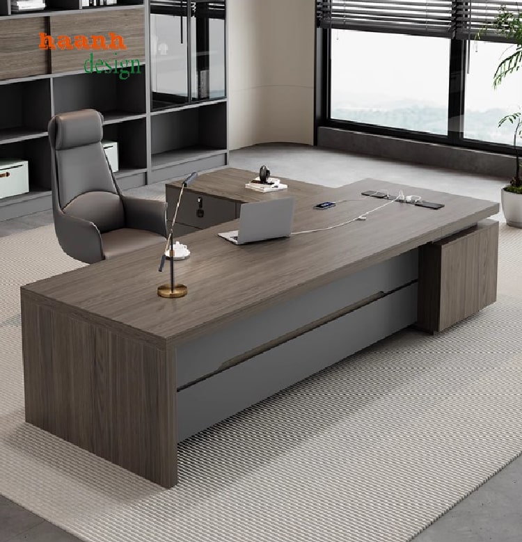 Bàn văn phòng lãnh đạo chất liệu melamine nhập khẩu Thái Lan