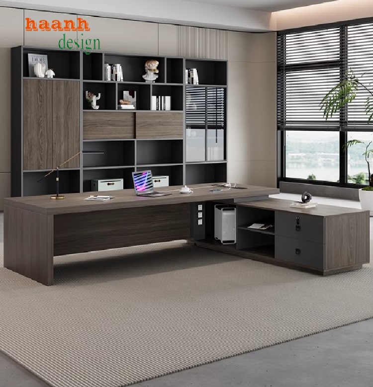 Bàn văn phòng lãnh đạo sử dụng phụ kiện Cariny cao cấp