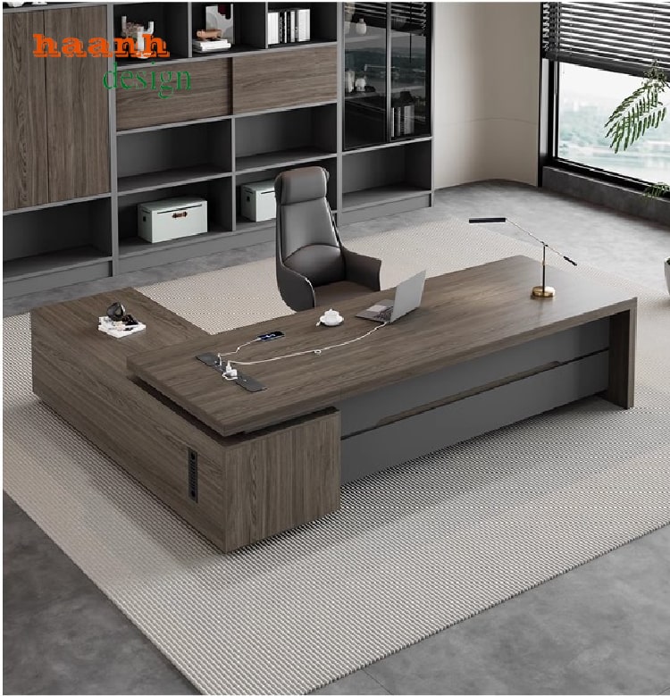 Bàn văn phòng lãnh đạo nhiều mẫu vân gỗ lựa chọn
