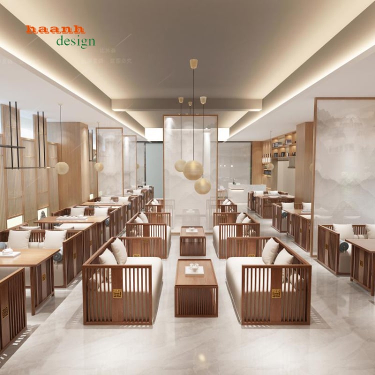 bàn ghế nhà hàng gỗ sồi tự nhiên
