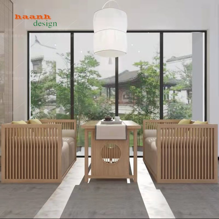 bàn ghế nhà hàng gỗ sồi tự nhiên