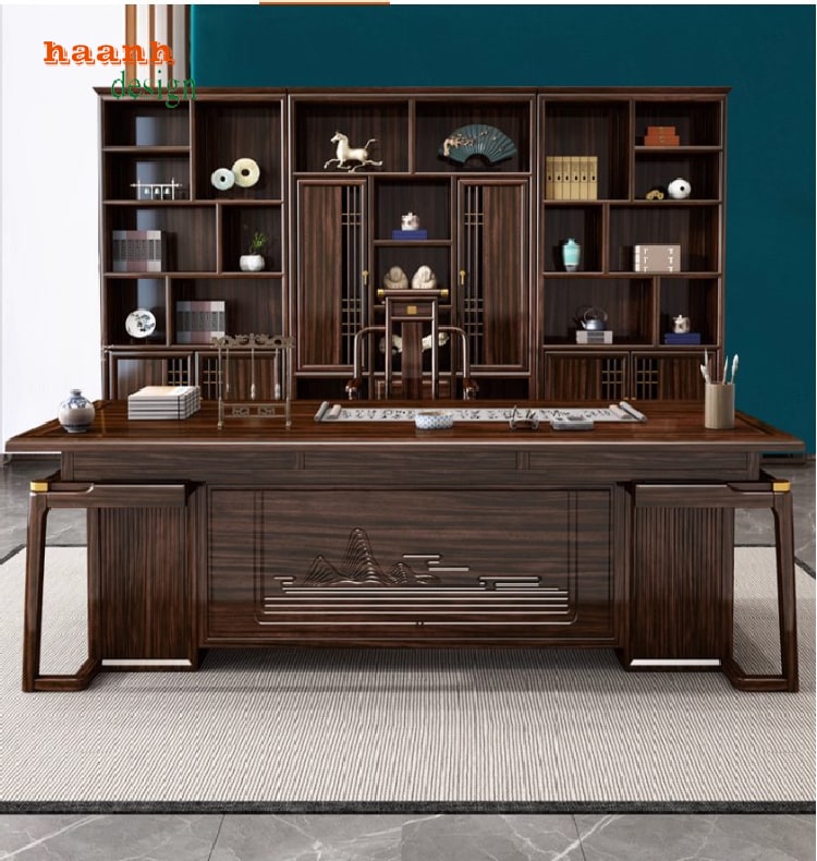 Bàn làm việc lãnh đạo phong cách Á Đông tinh tế-PGG 015