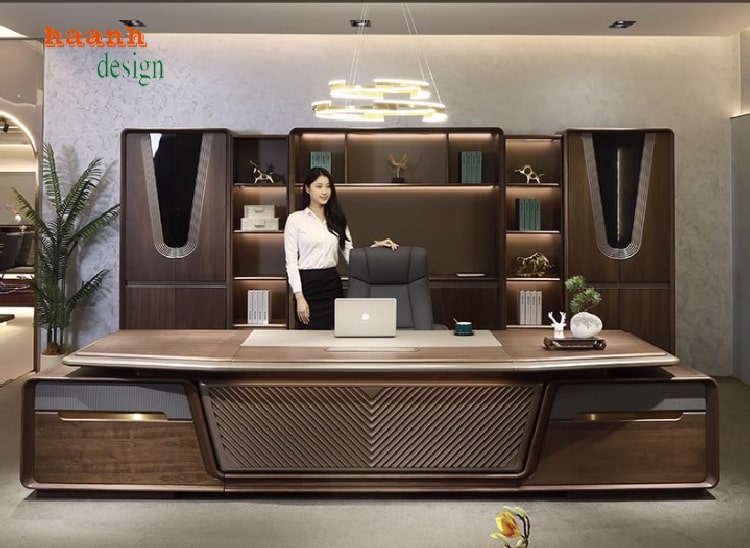 bàn làm việc lãnh đạo gỗ óc chó