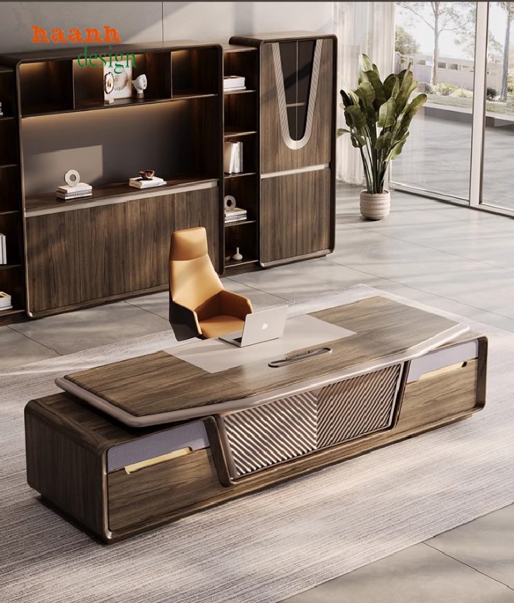 bàn làm việc lãnh đạo gỗ óc chó