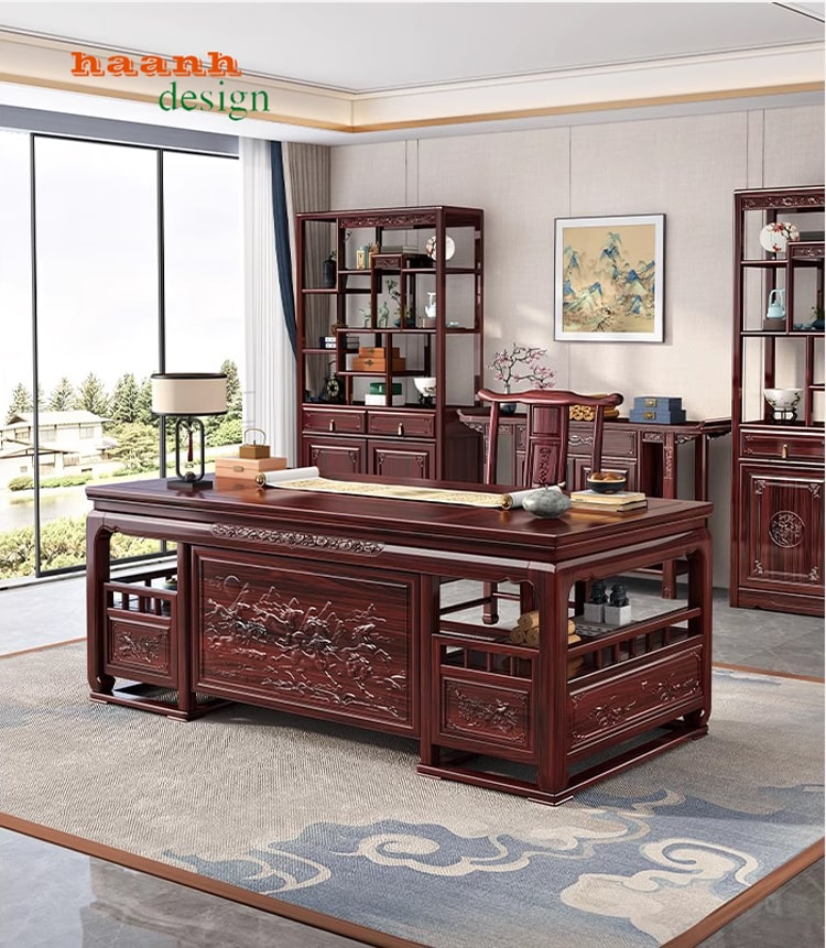 Bàn ghế phòng làm việc giả cổ