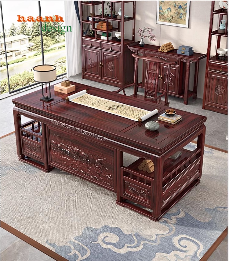 Bàn ghế phòng làm việc giả cổ