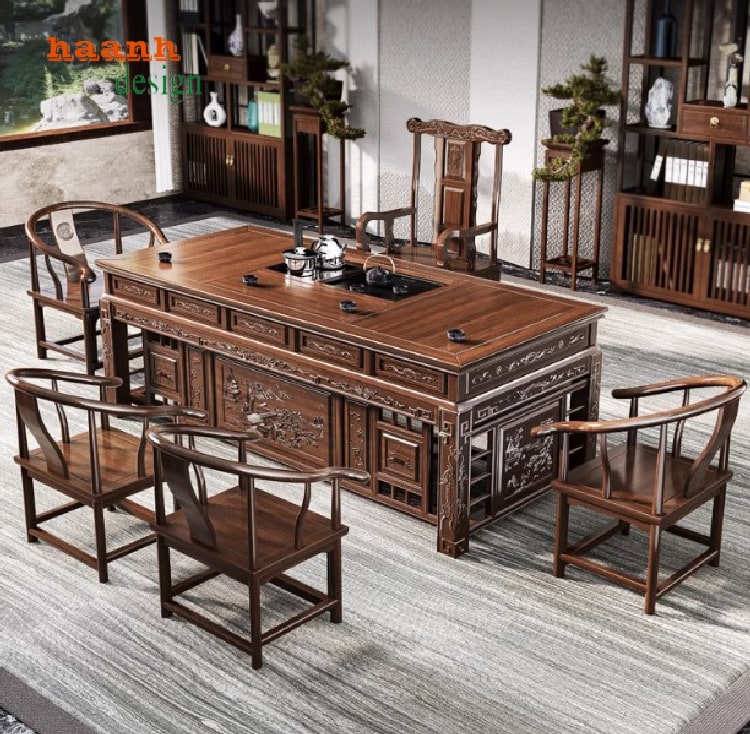 Bàn Làm Việc Gỗ Giả Cổ